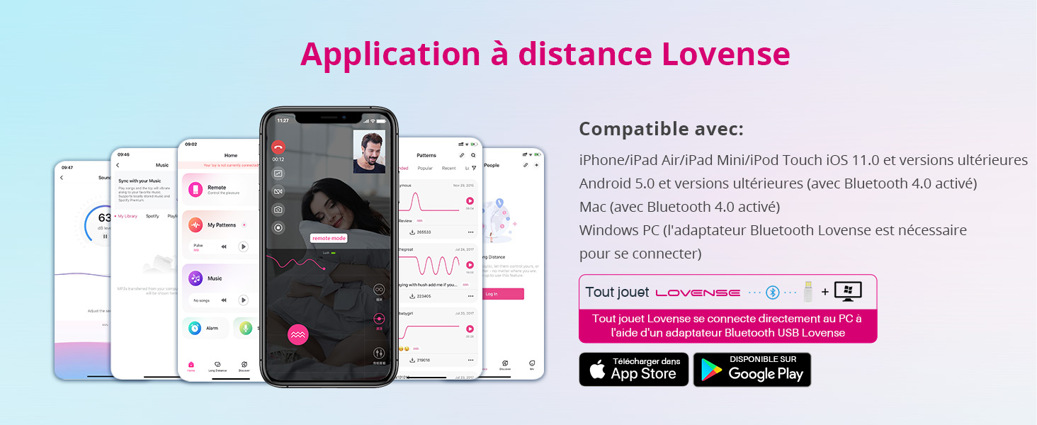 LOVENSE Flexer Bluetooth Vibromasseur Papillon Portable avec APP à ...