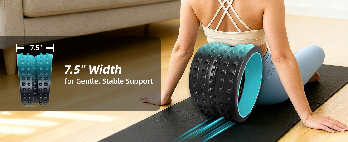 Back Pain Stretch Roller 7.5in and 5.5in Wide for Deep Massage
