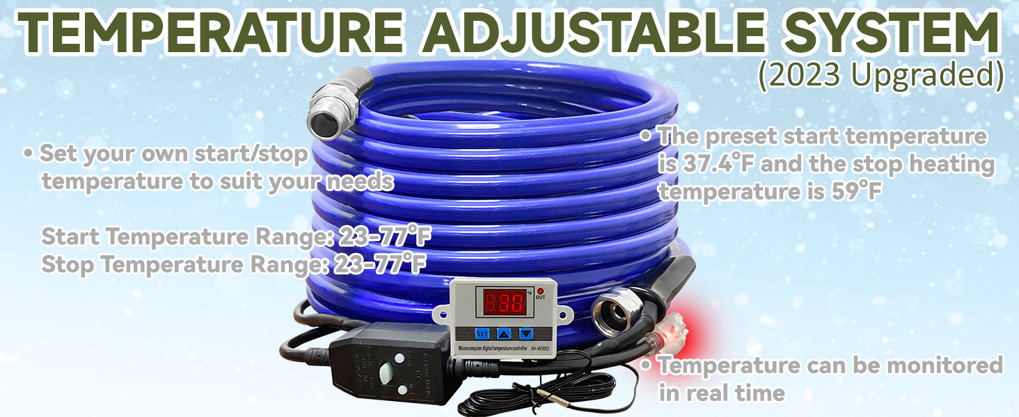 RV Fresh Water Hose Heated 50FT with Temperature Control