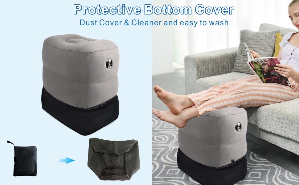 IJOYFULLY Inflatable Foot Rest Airplane Bed Three Layers