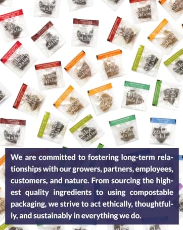 Two Leaves and a Bud tea envelopes arranged on a white background