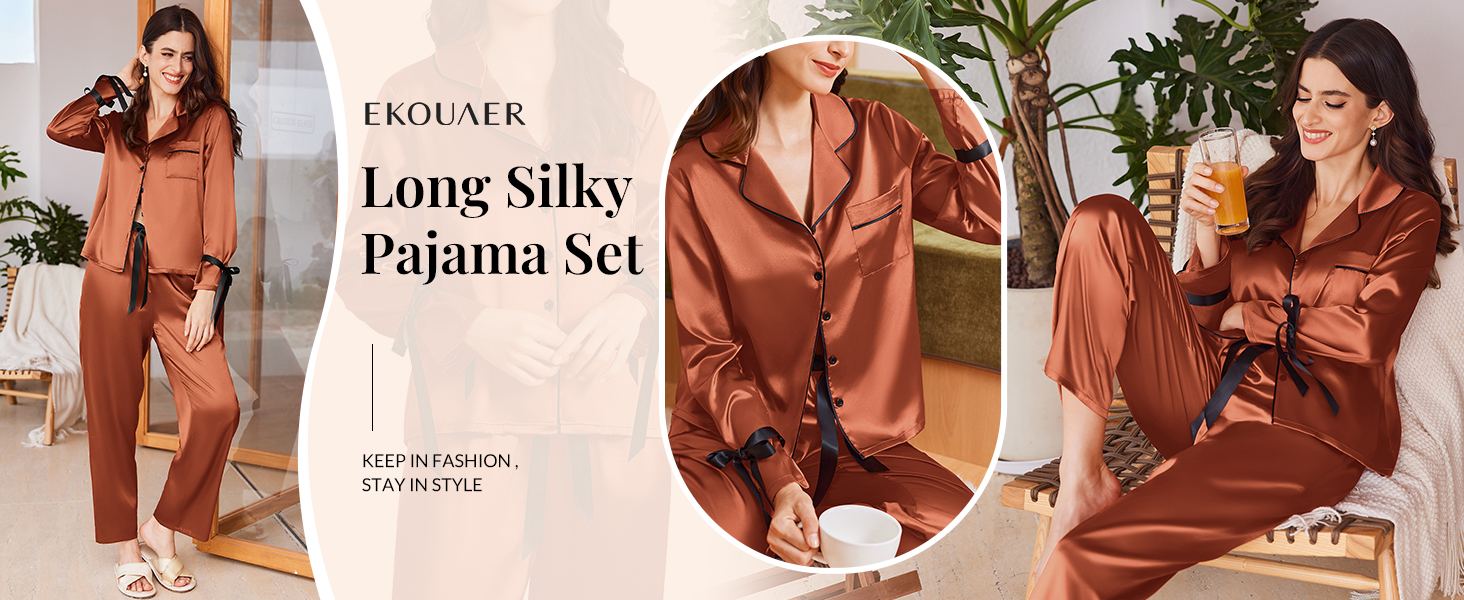 satin pajamas set