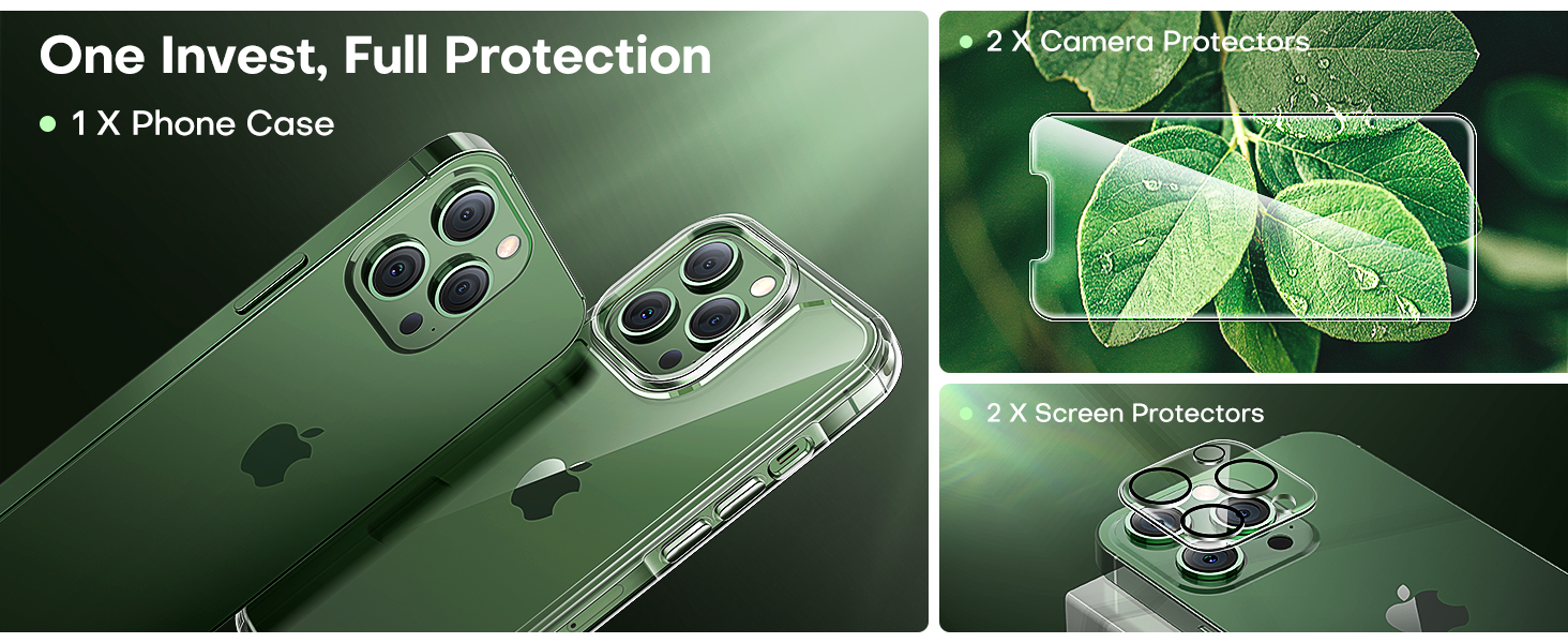 TAURI [5 in 1] Defender Designed for iPhone 13 Pro Case 6.1 Inch, with