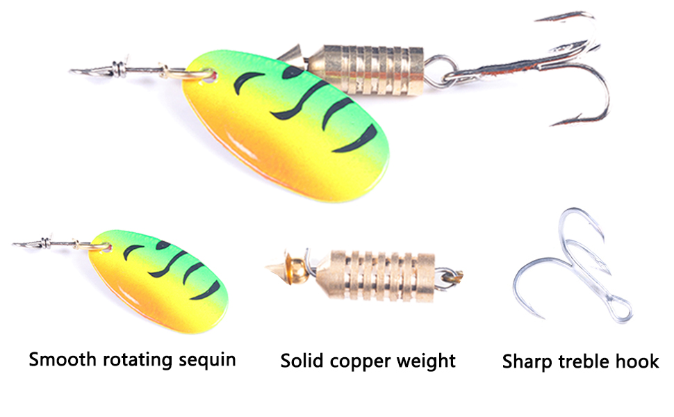 LURESMEOW Trout Lures Spinner Baits Fishing Lures Kit for