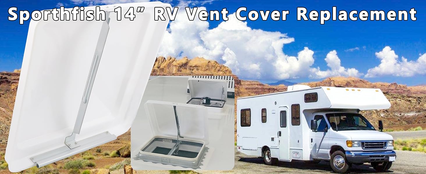 Sporthfish RV Vent Cover 14" Roof Vent Lid for Universal RV
