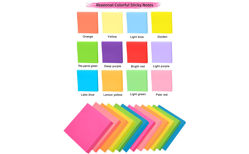 Post It Notes Sticky Notes Pastel Post It Notes (4 Color: Blue, Yellow ...