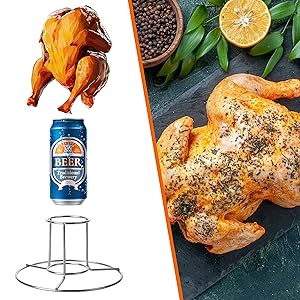  Beer Can Chicken Holder, Stainless Steel, Beer Butt Chicken Stand