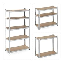 Relaxdays Schwerlastregal, 5 Ebenen, Silber, für Keller & Garage, bis 500 kg Tragfähigkeit, Stahlbau, 180 x 100 x 40 cm 5d834631 C3ef 412c Bfba 1197b50f0b90. CR0,0,300,300 PT0 SX220 V1