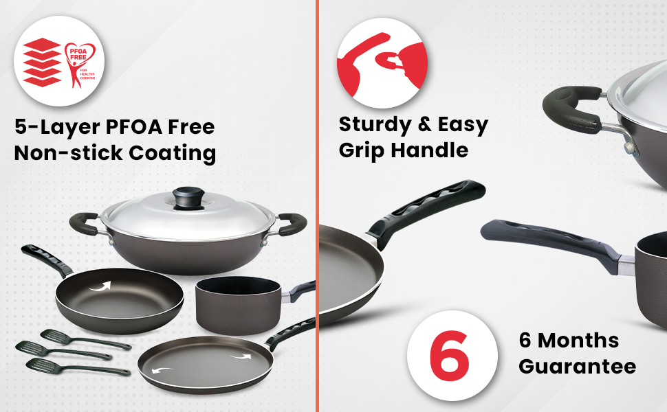 Buy NIRLEP Sakhi 8 Pieces Cookware Set Non Stick Tawa, Non Stick