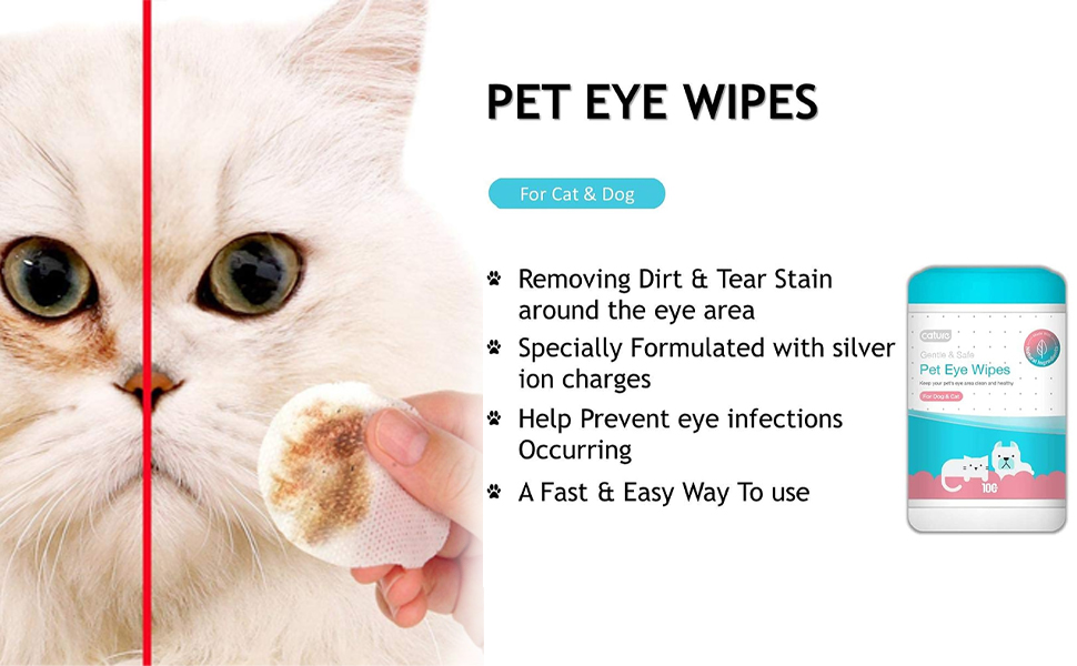 Dog Eye Wipes Non-Irritant for Pet Eyes Eye Wipes for Dogs cats and pets 