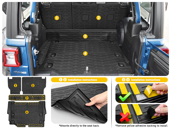 SPECIAL GUESTORBAN JK N 3LAYER Mサイズ Amazon.com: JTYZSM Cargo Mats for 2021-2025 Jeep Wrangler JL 4XE