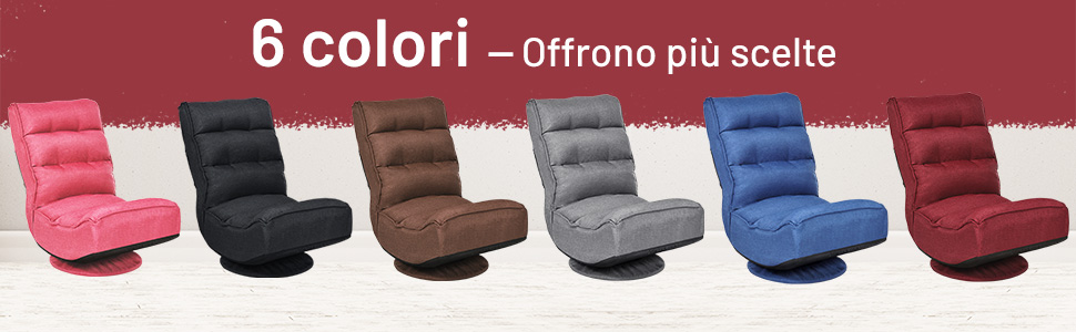 RELAX4LIFE Sedia Da Terra Reclinabile In 5 Posizioni, Poltrona Da Pavimento Con Base Girevole A 360°, Sedia Da Terra Con Schienale Pieghevole, Poltrona Imbottita Morbida (Grigio) 11 5