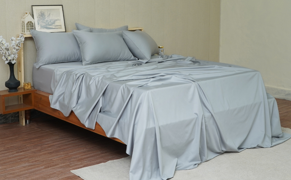 Ackly bamboo Super King flat sheets 400 Thread Count and