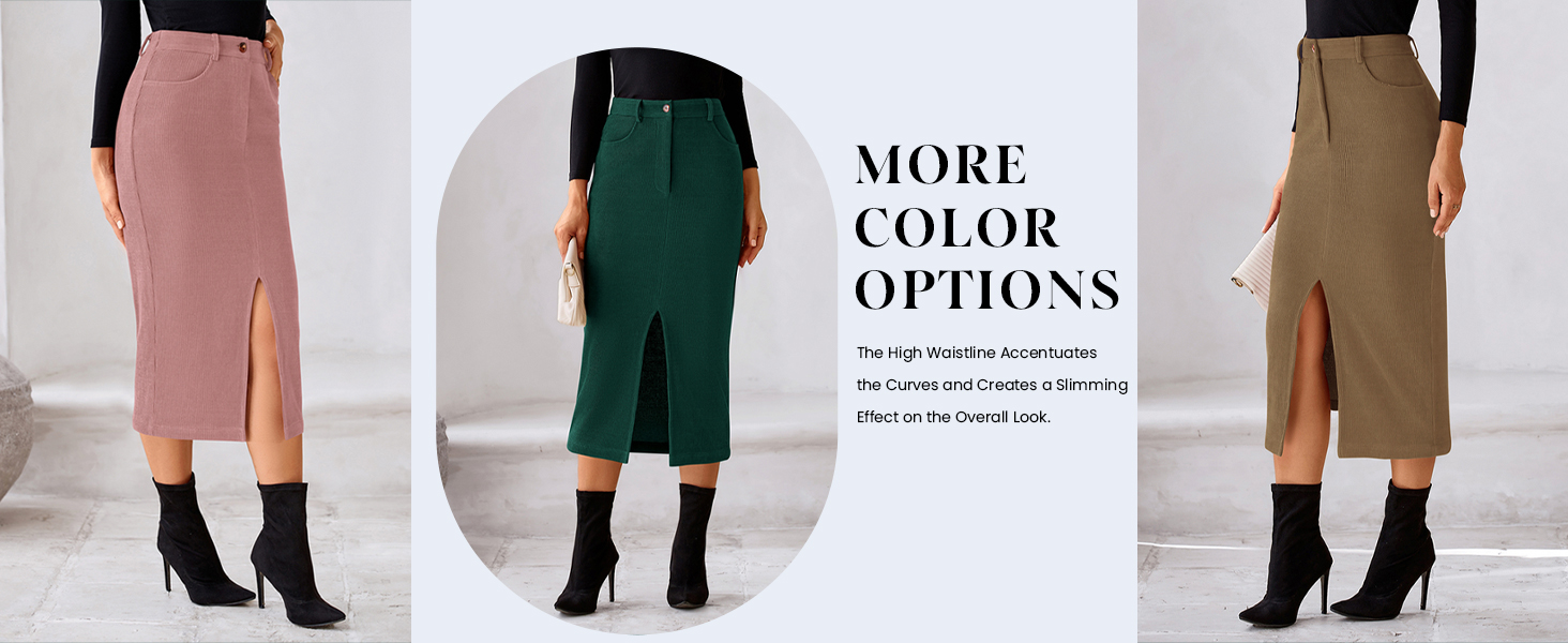 PRETTYGARDEN Corduroy Skirt