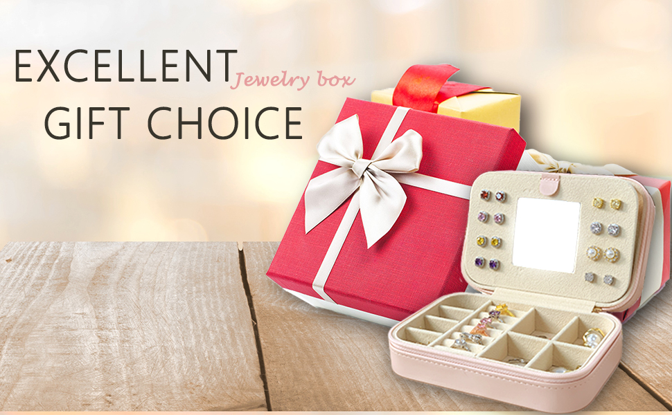 TopPerfekt Travel Jewelry Case, Jewelry Box with Mirror