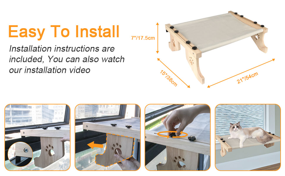 Ligebul Cat Window Perch,Large Cat Window Hammock Bed