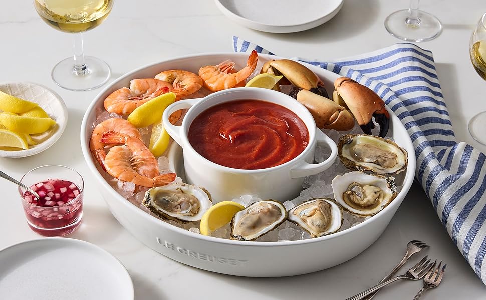 Amazon.com | Le Creuset Stoneware Signature Oval Chip and Dip