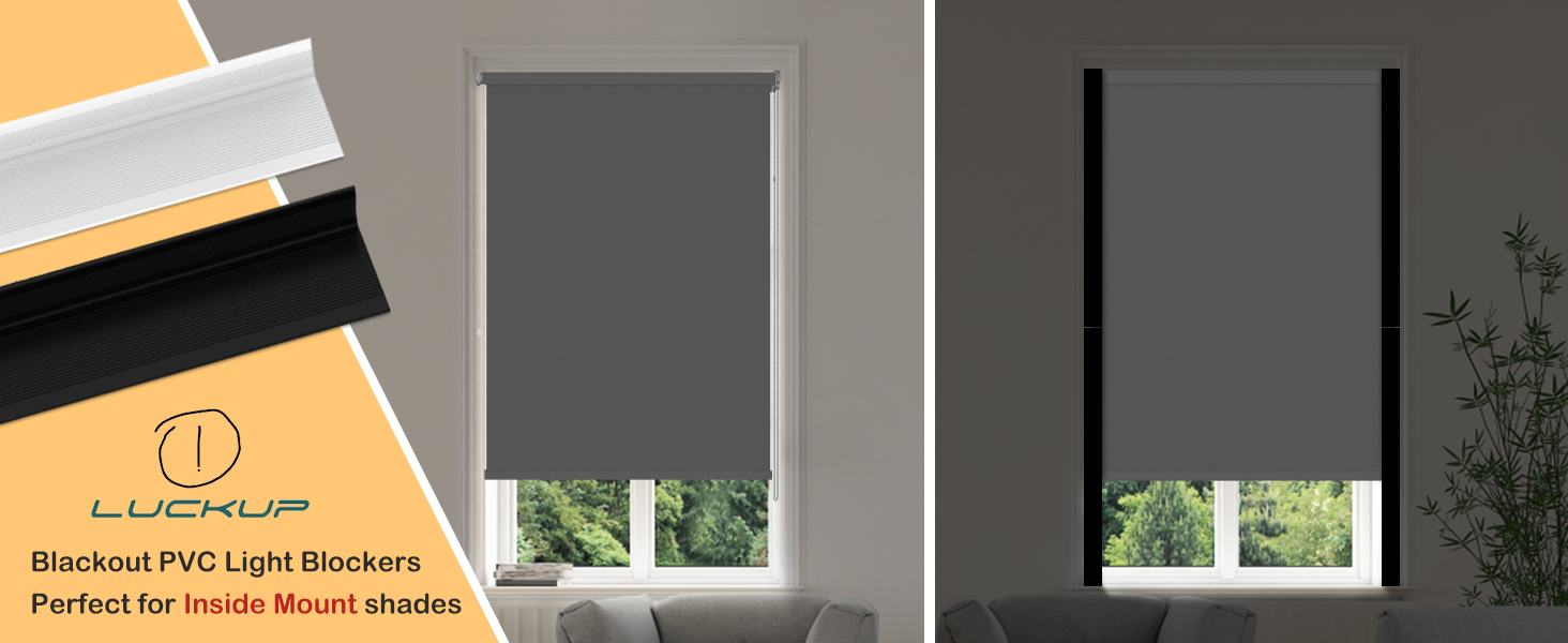 LUCKUP Window Light Blocker Blackout PVC Strips for Blinds Gap Side Track Avoid