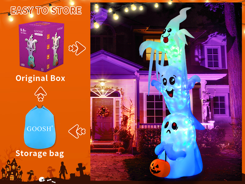 Halloween Inflatable Overlap Ghost Decorations