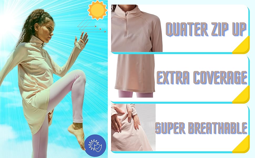 Women's UPF 50+ SPF Shirts for Women Long Sleeve