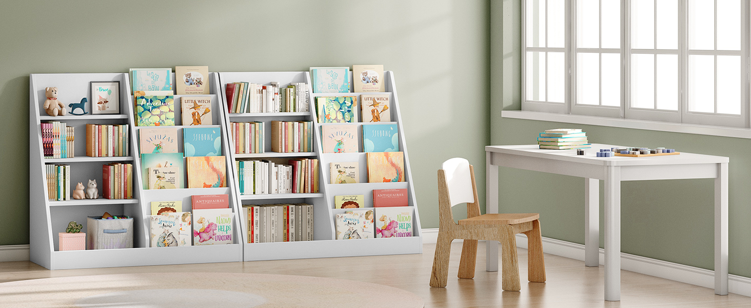 Wooden Kids Bookshelf & Toy Organizer