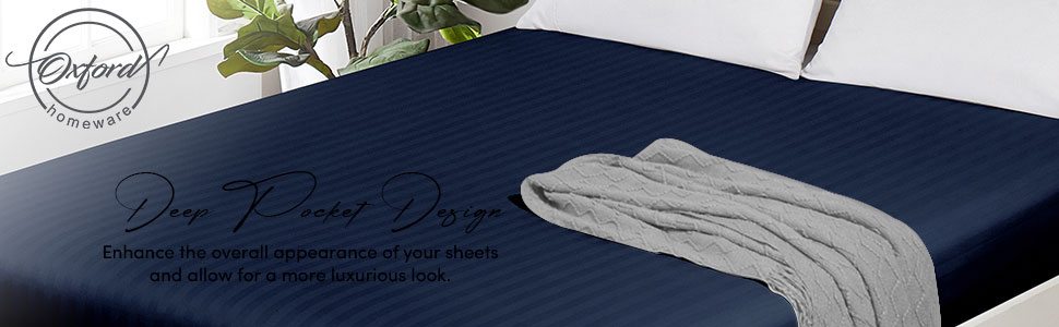 FITTED SHEET STRIPE NAVY