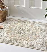 Beeiva Vintage Washable Kitchen Rugs, 2x3 Small Rug for Bedroom Non Slip Door Rugs for Entryway I...