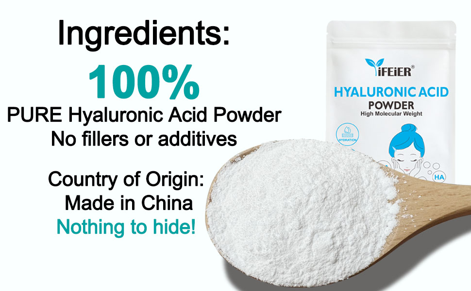 Hyaluronic Acid Powder, Cosmetic Grade High Molecular Weight Hyaluronic Acid Powder For Skin or face