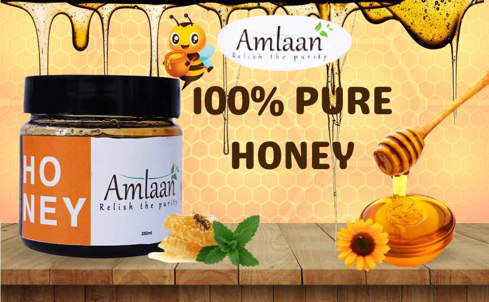 AMLAAN 100% Pure Natural Raw Honey for Improves Immunity No addes Sugars Unprocessed Original Honey