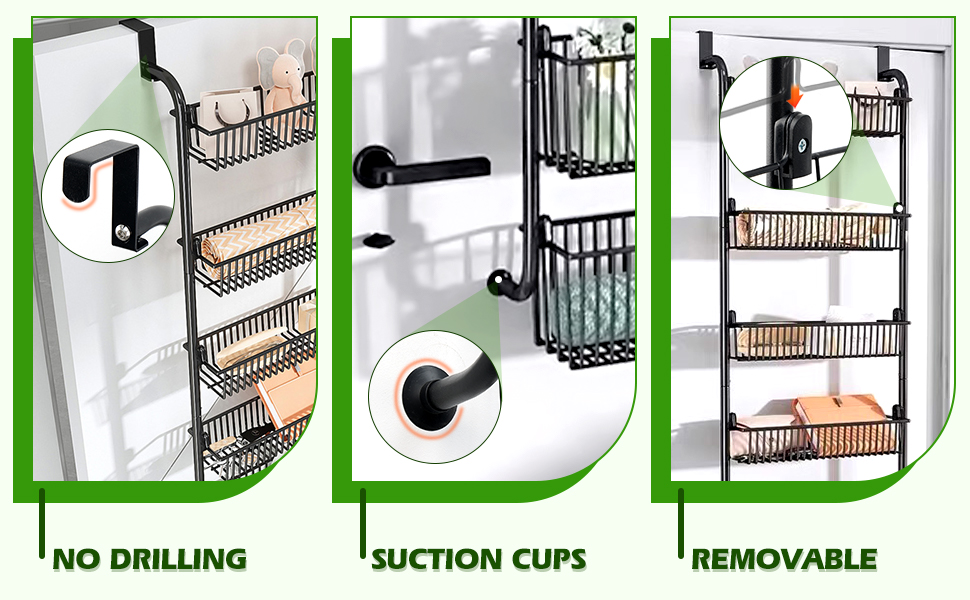 Usnipoya Over The Door Pantry Organizer Heavy Duty Metal Pantry Door Organizers