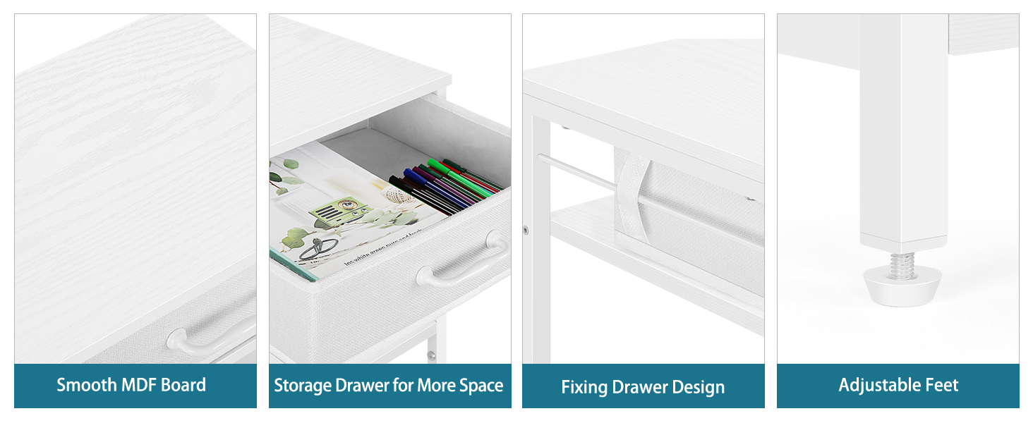 ETELI Printer Stand White Printer Table for Home Office 3