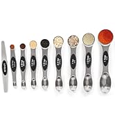 Magnetic Measuring Spoons Set Stainless Steel with Leveler-9pcs Stackable Metal Tablespoon Measur...