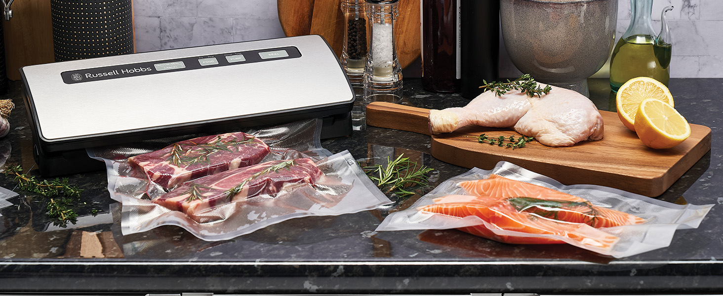 Russell Hobbs RHVS1 Seal Fresh Vacuum Sealer, One Touch Automatic Sealing, Sous Vide Compatible