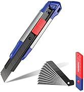 WORKPRO 18mm Retractable Utility Knife, Heavy Duty Snap-Off Box Cutter Box Knife with 10-Piece SK...