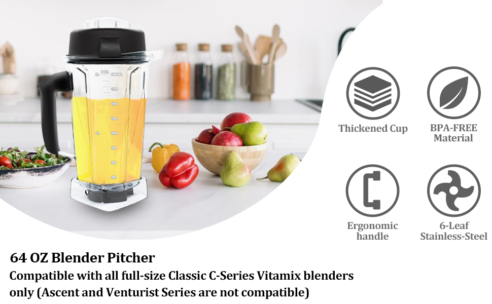 Wide compatibility Vitamix Blender Pithcer