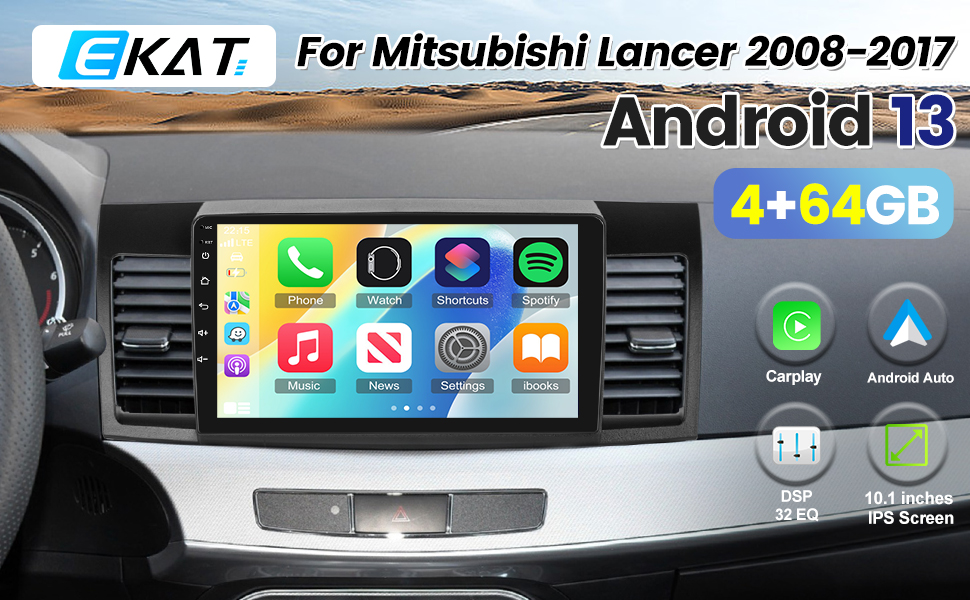 Amazon.com: 8 Core [4G+64G] Car Radio for Mitsubishi Lancer