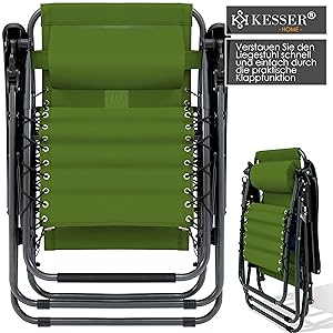 KESSER® Sonnenliege Liegestuhl Mit Getränkehalter Verstellbar