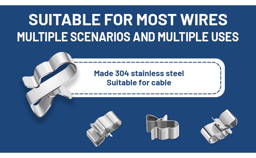 Stainless Steel Clips Trailer Wire Clips Wire Clamps Metal Cable Clips