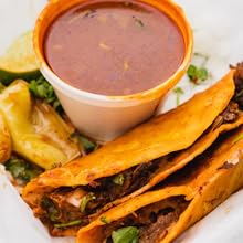 Birra Tacos with Consome