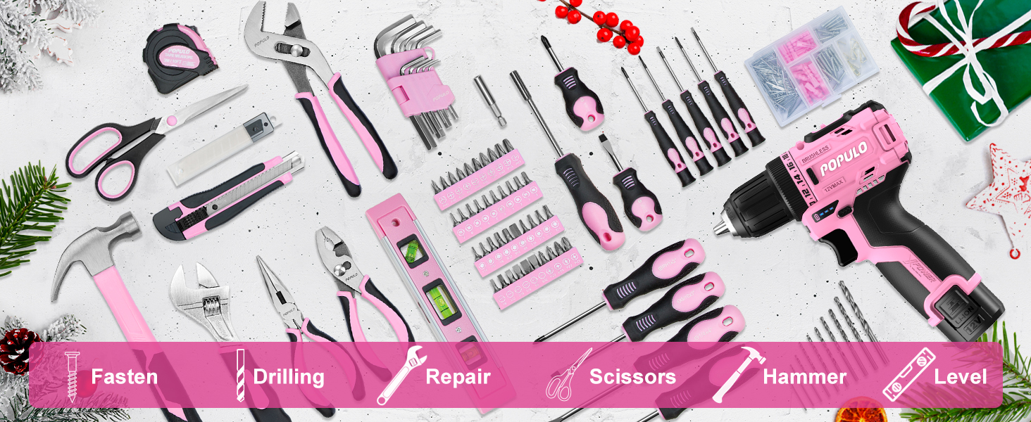 pink tool set