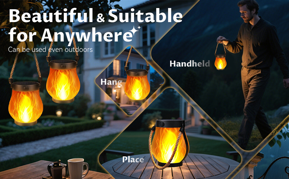 solar flame lights outdoor