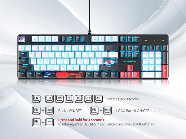 kingK⭐︎ Amazon.com: Owpkeenthy 104 Keys Full Size Mechanical Gaming