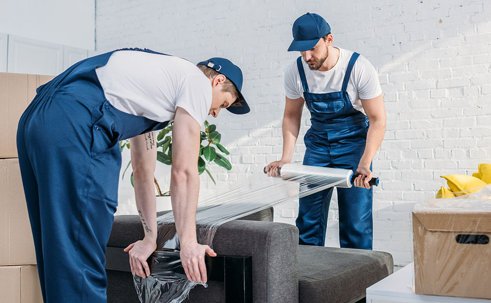 MBGOGO Stretch Wrap Film with Handles, 15 Inch x 1000 Feet