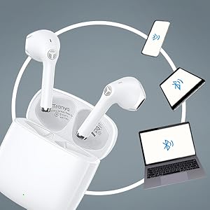 Tranya F4 Fone de Ouvido Bluetooth Sem Fio, Bluetooth 5.3 -Branco 20 Fones de ouvido Bluetooth,Fones de ouvido,Fones de ouvido sem fio