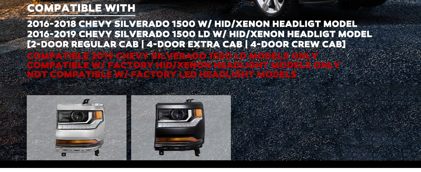 SOCKIR Headlight Assembly Fits for 2016 2017 2018 Chevy