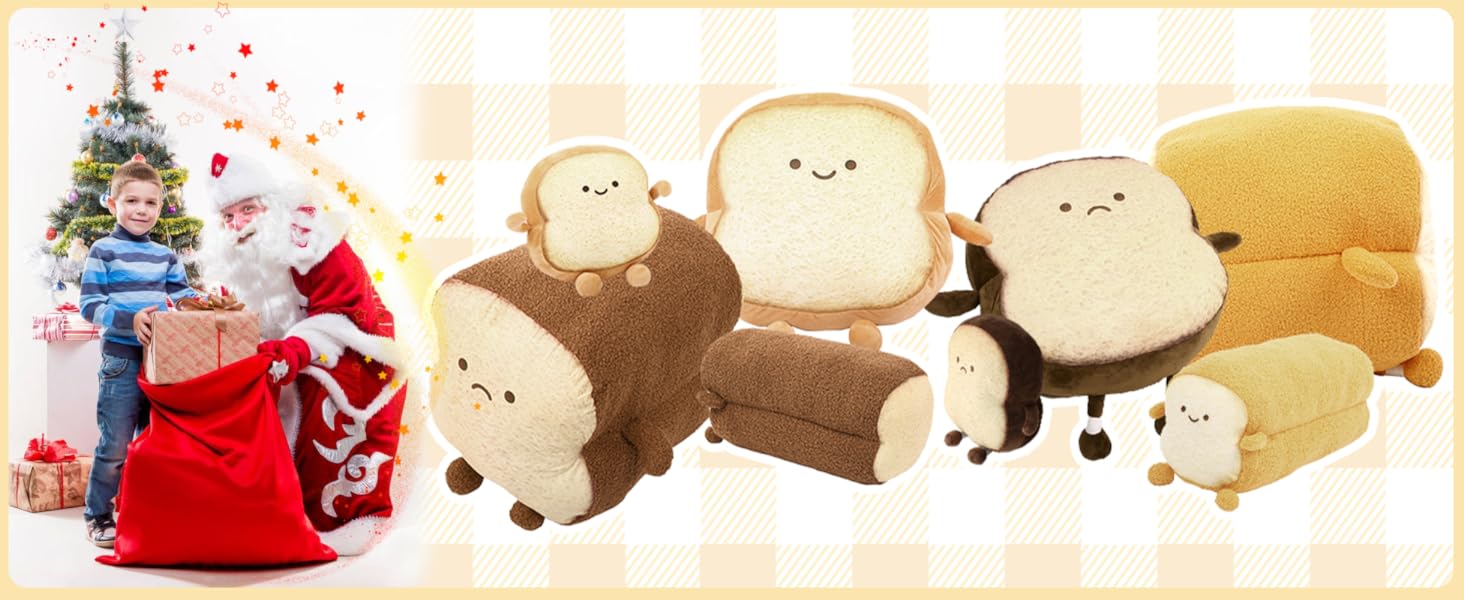 DENTRUN Toast Sliced Bread Pillow Stuffed Plush