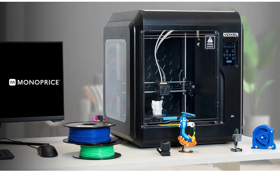 Monoprice Voxel Pro Enclosed 3D Printer DIY with Touchscreen Interface, Auto Leveling, Large
