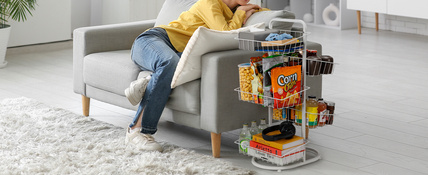 HEOMU 5 Tier Fruit Vegetable Basket for Kitchen Organizers