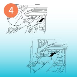 Installation Step 4: Insert toner cartridge back into the correct color slot, and close the door.