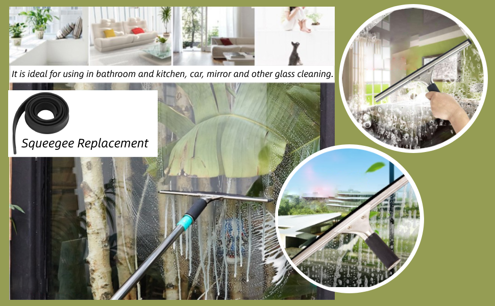 Window Cleaning Squeegee Rubber Window Cleaning Replacement